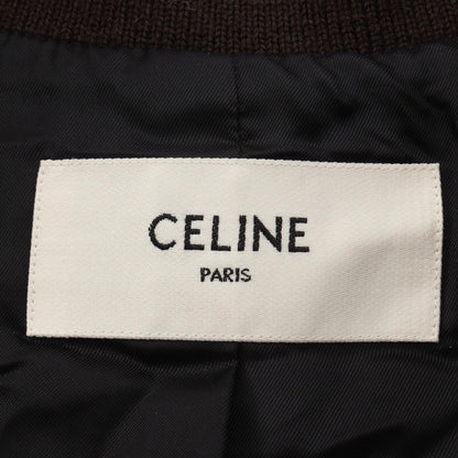 CELINE CASAQUE Silk Blouson Brown Multi Size 36