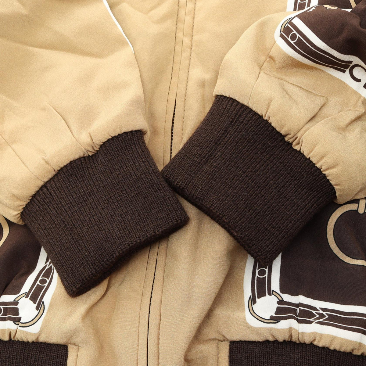 CELINE CASAQUE Silk Blouson Brown Multi Size 36