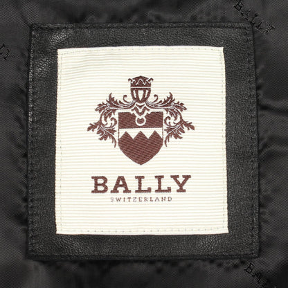 BALLY Frill Leather Jacket Black Size 36