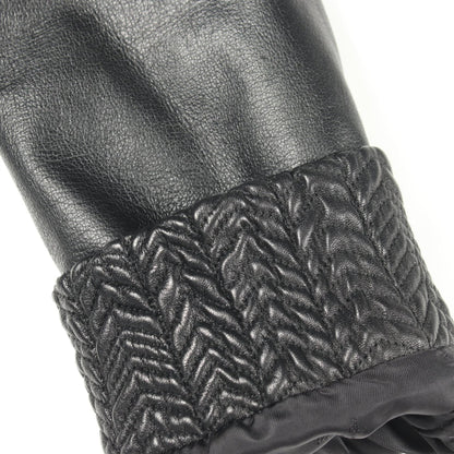 BALLY Frill Leather Jacket Black Size 36