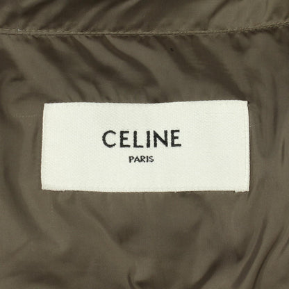 CELINE Sulky Embroidery Padded Vest Green Size 36