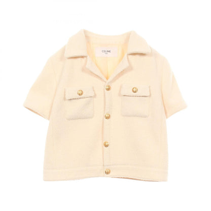 CELINE Tweed Short Sleeve Wool Jacket Size 38