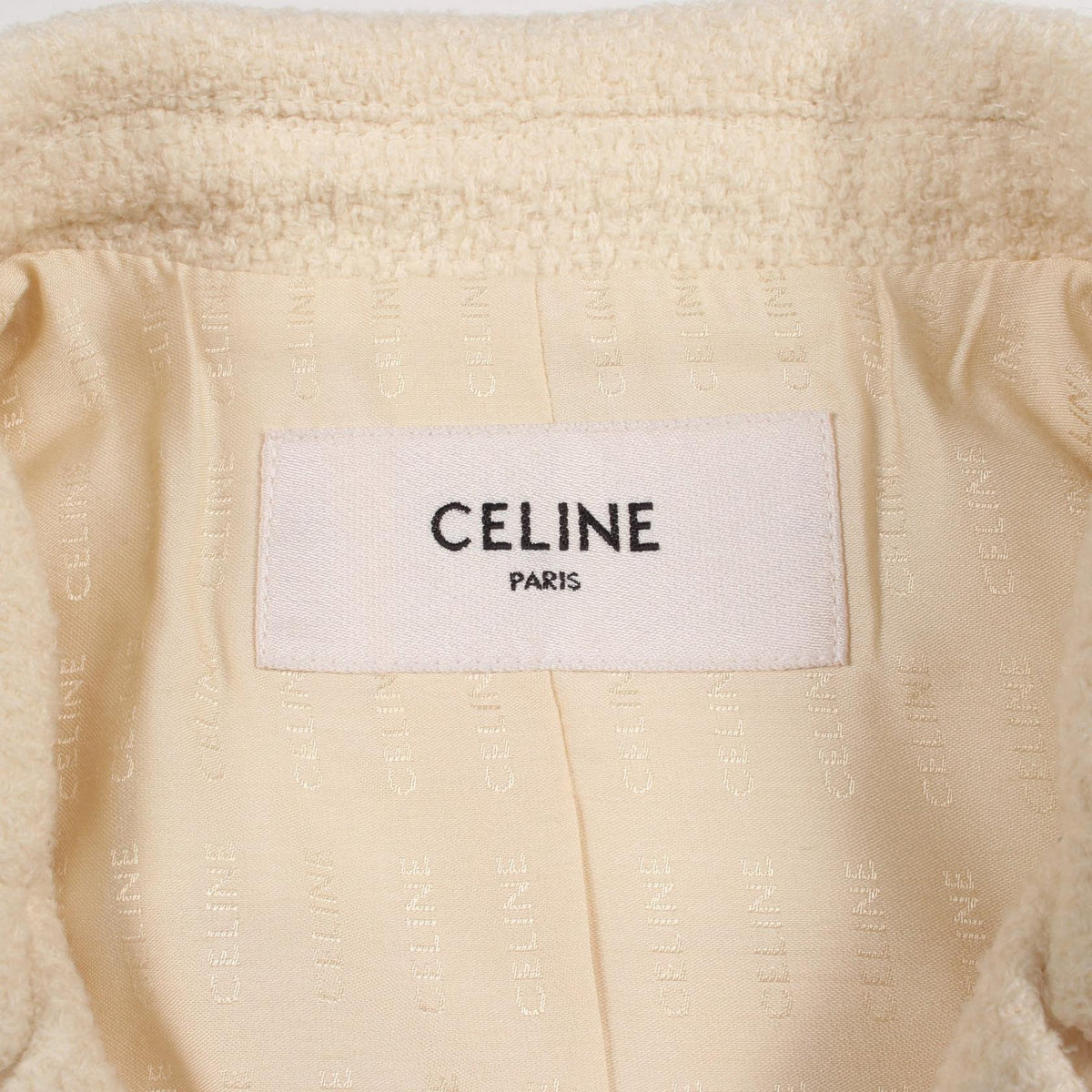 CELINE Tweed Short Sleeve Wool Jacket Size 38