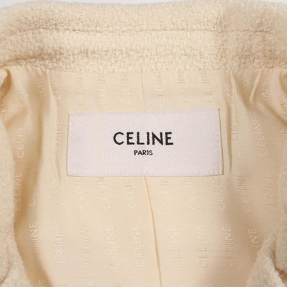 CELINE Tweed Short Sleeve Wool Jacket Size 38