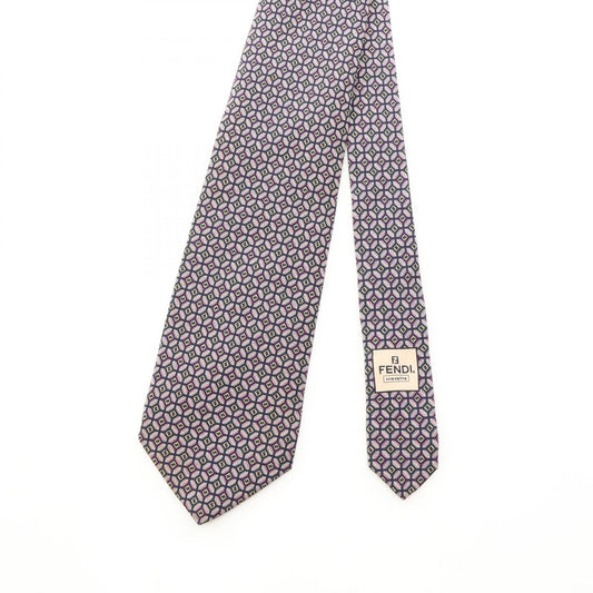 FENDI FF Pattern Silk Tie Navy