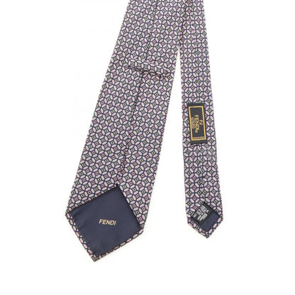 FENDI FF Pattern Silk Tie Navy