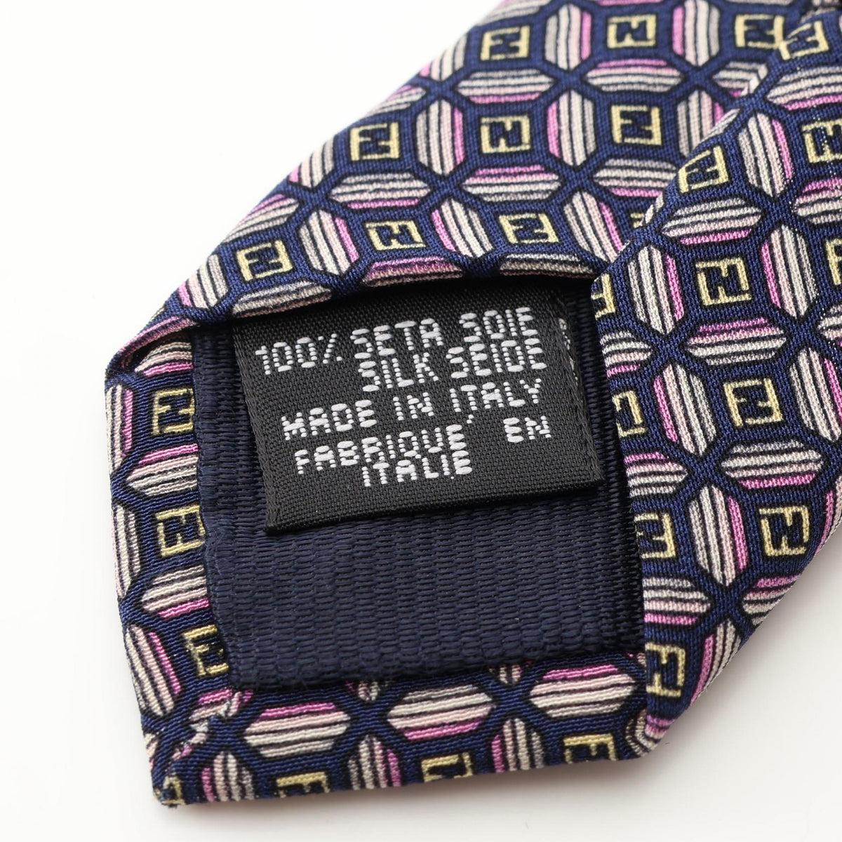 FENDI FF Pattern Silk Tie Navy