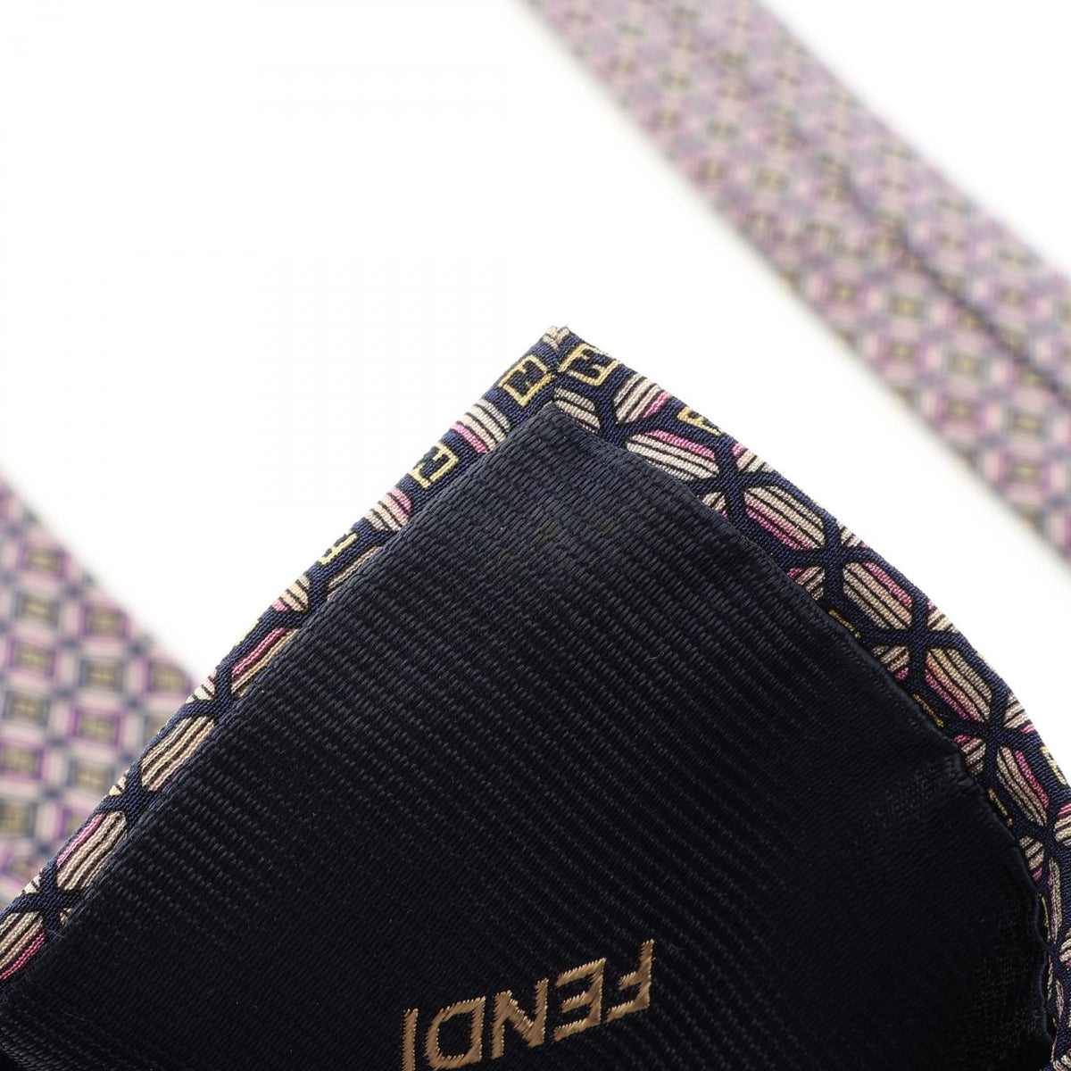 FENDI FF Pattern Silk Tie Navy