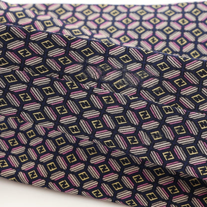 FENDI FF Pattern Silk Tie Navy
