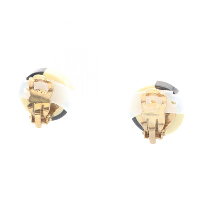 CHANEL White Coco Mark Plated Earrings