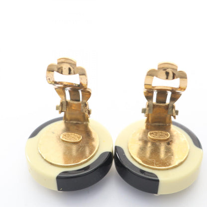 CHANEL White Coco Mark Plated Earrings