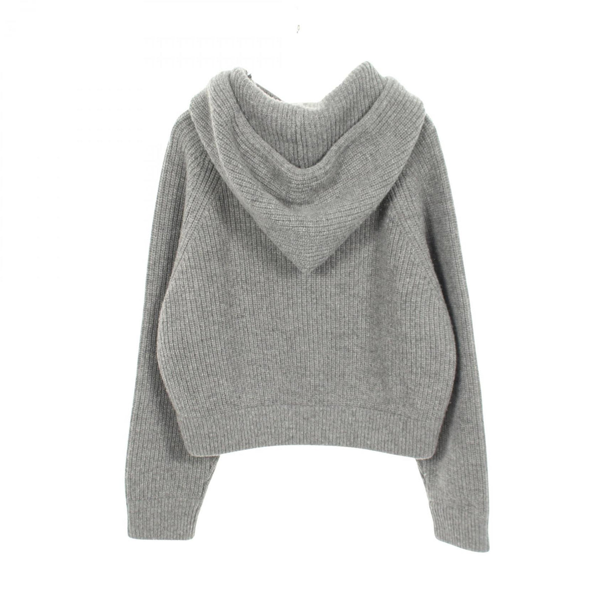 CELINE Logo Knit Wool Hoodie Gray Size XS