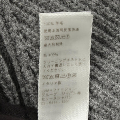 CELINE Logo Knit Wool Hoodie Gray Size XS