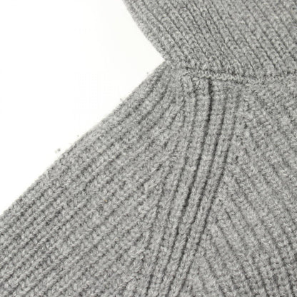 CELINE Logo Knit Wool Hoodie Gray Size XS