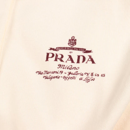 PRADA Logo 7 Print Cotton Sweatshirt Dress White Size XS
