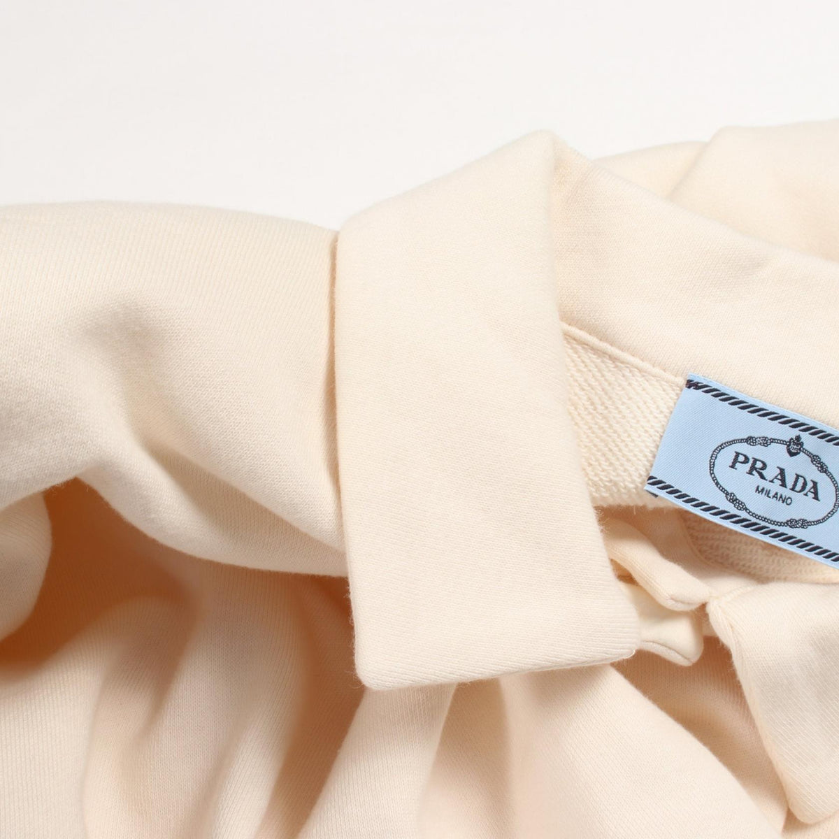 PRADA Logo 7 Print Cotton Sweatshirt Dress White Size XS