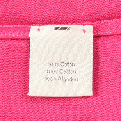 HERMES H Pink Cotton H-Embroidered Polo Size M