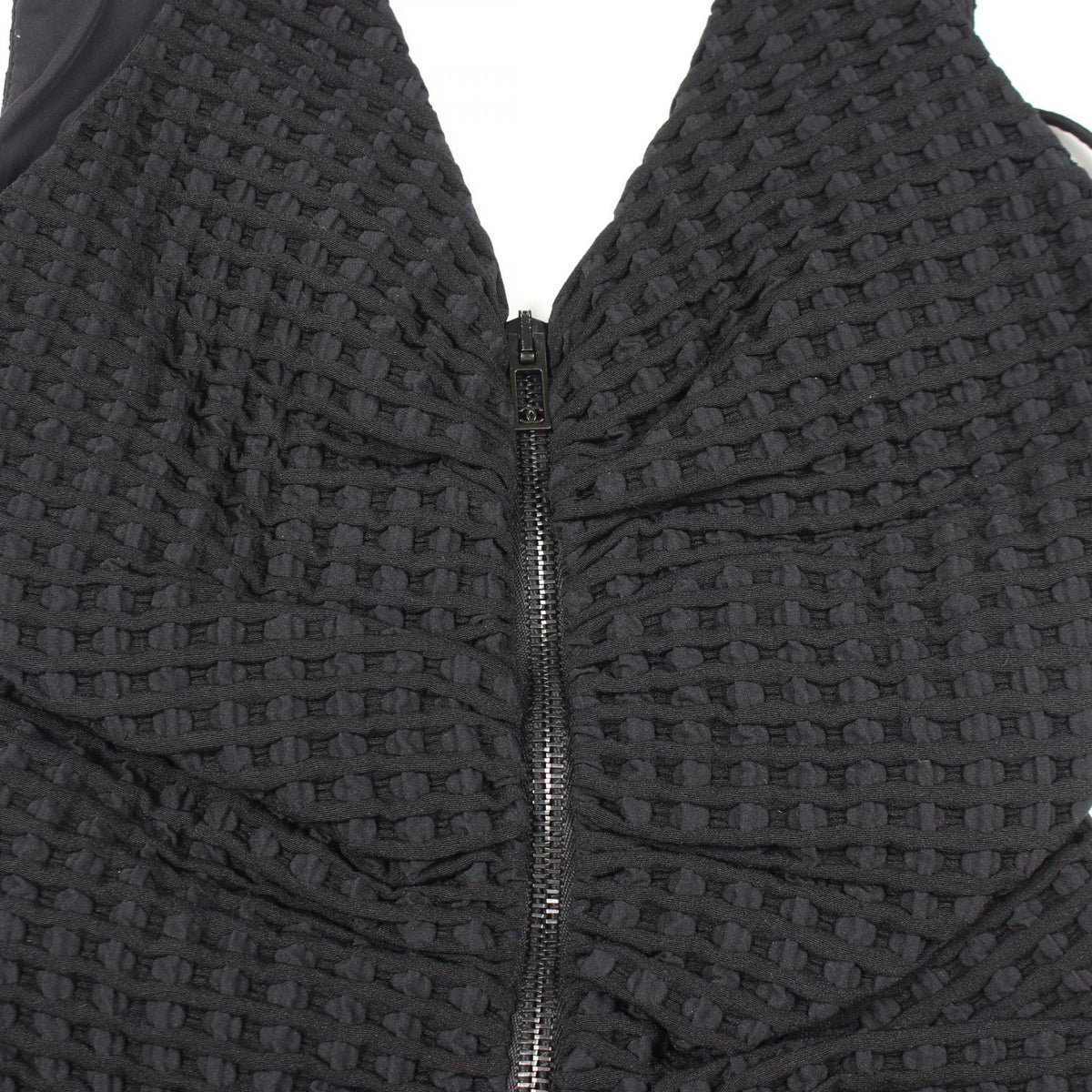 CHANEL Double-Zip Cami Nylon Dress Black Size 36