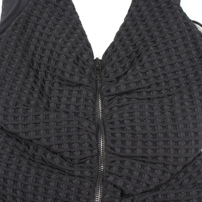 CHANEL Double-Zip Cami Nylon Dress Black Size 36