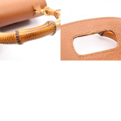 GUCCI Bamboo 2-Way Leather Bag Brown