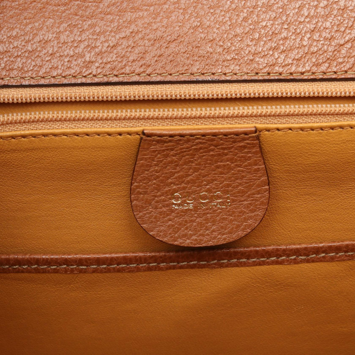 GUCCI Bamboo 2-Way Leather Bag Brown