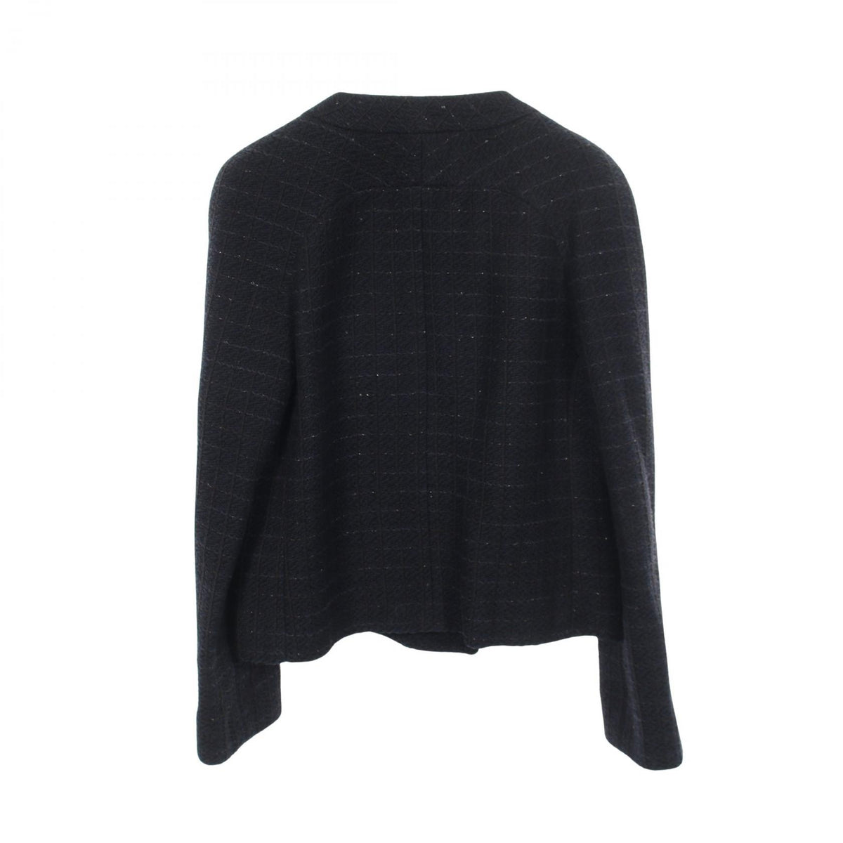CHANEL Coco Mark Tweed Collarless Jacket Size 38