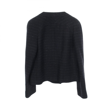 CHANEL Coco Mark Tweed Collarless Jacket Size 38