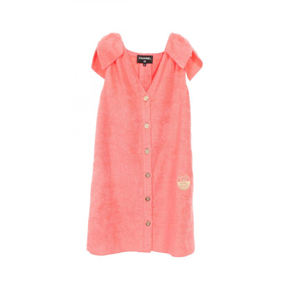 CHANEL COCO BEACH Pink Cotton Sleeveless Dress Size 36