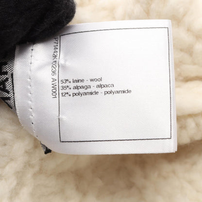 CHANEL Coco Mark Button Cable Knit Sweater White Size 34