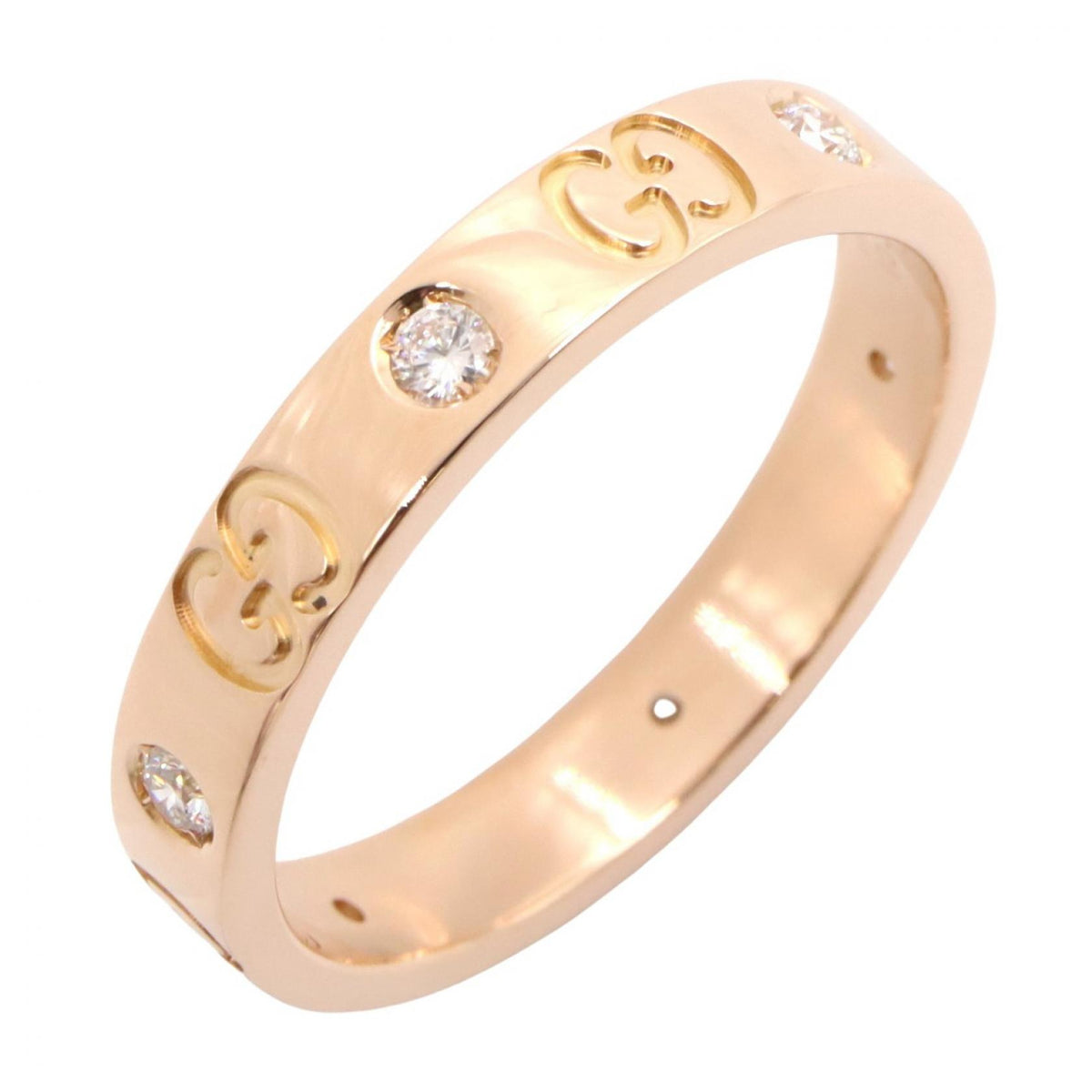 GUCCI Icon Amour 6PD K18 Pink Gold Ring Size JP 17