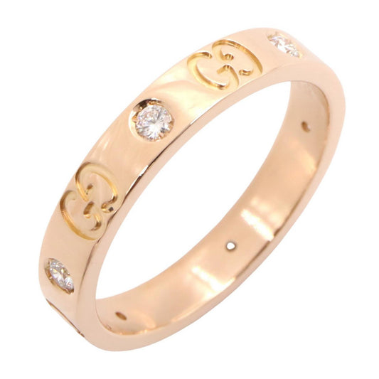 GUCCI Icon Amour 6PD K18 Pink Gold Ring Size JP 17