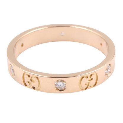 GUCCI Icon Amour 6PD K18 Pink Gold Ring Size JP 17