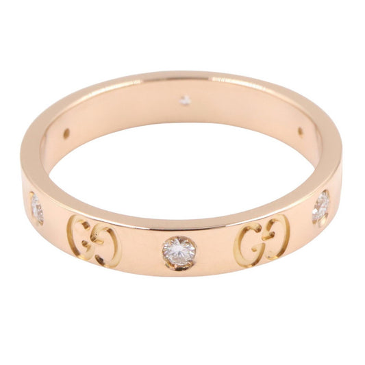 GUCCI Icon Amour 6PD K18 Pink Gold Ring Size JP 17