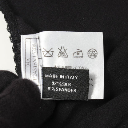 CHANEL Black Silk V-Neck Tank Top Size 42
