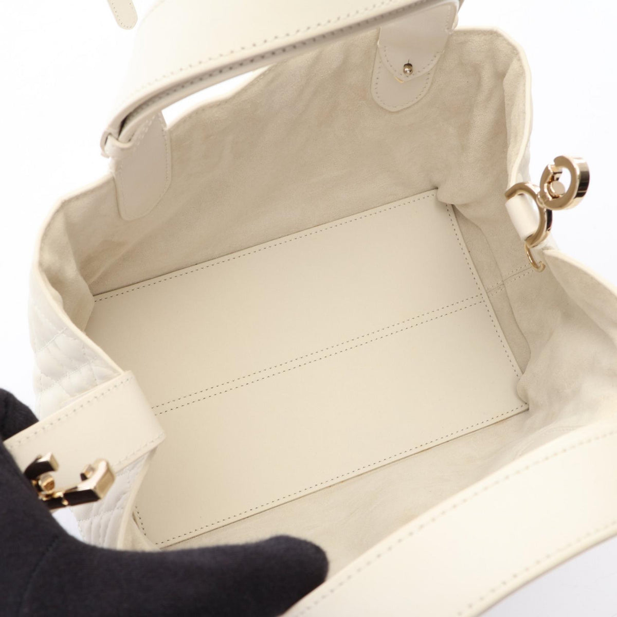 Dior Toujours White Small Leather Handbag