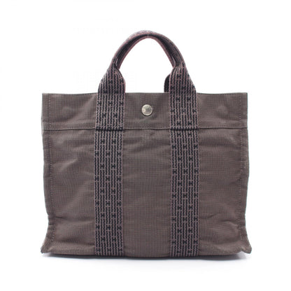 HERMES Gray Canvas Herline PM Tote Bag