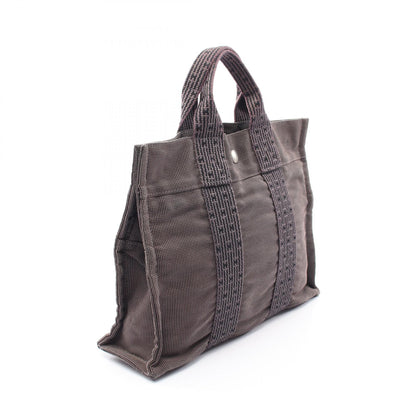 HERMES Gray Canvas Herline PM Tote Bag