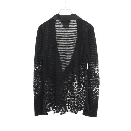 CHANEL Black Lace Rayon Cotton Cardigan Size 38