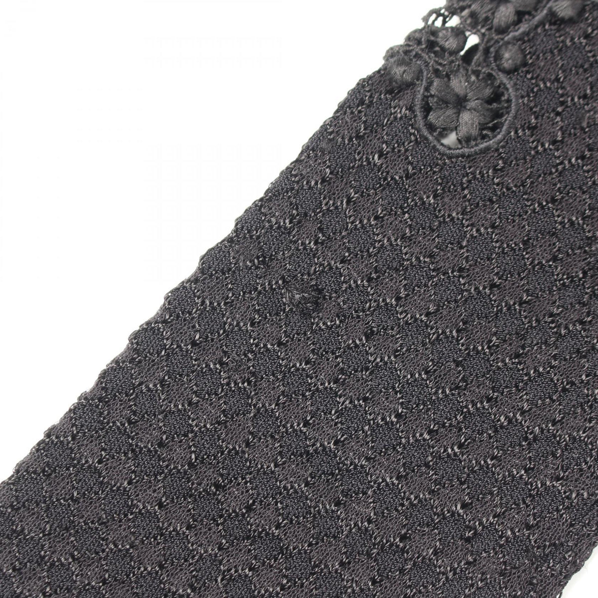 CHANEL Black Lace Rayon Cotton Cardigan Size 38