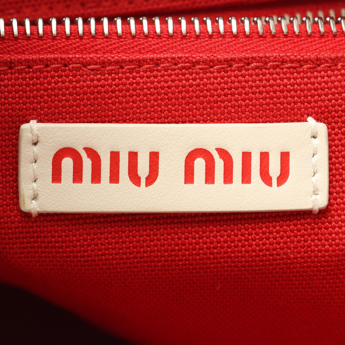 Miu Miu Intreccio 2-Way Leather Bag Red