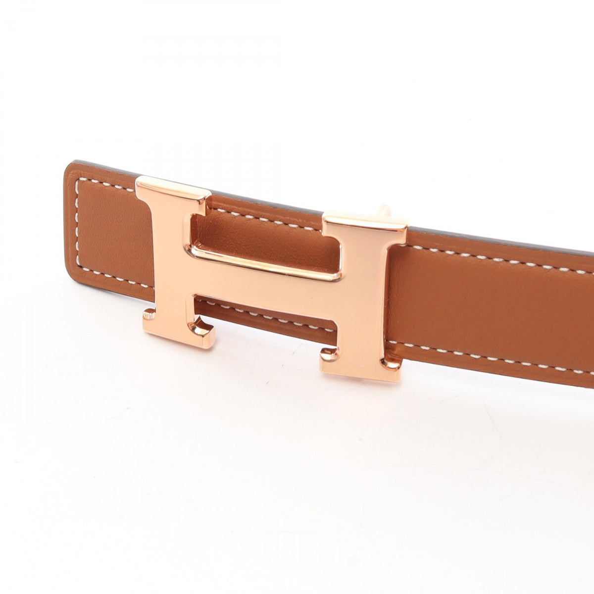 HERMES Constance H-Buckle Reversible Leather Belt Size 75