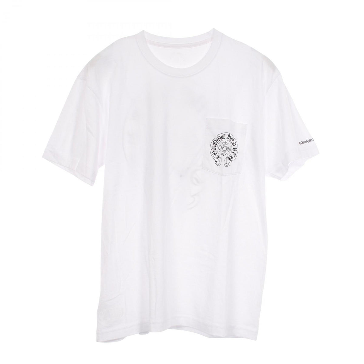 CHROME HEARTS Horseshoe Pocket Cotton T-Shirt White Size XL