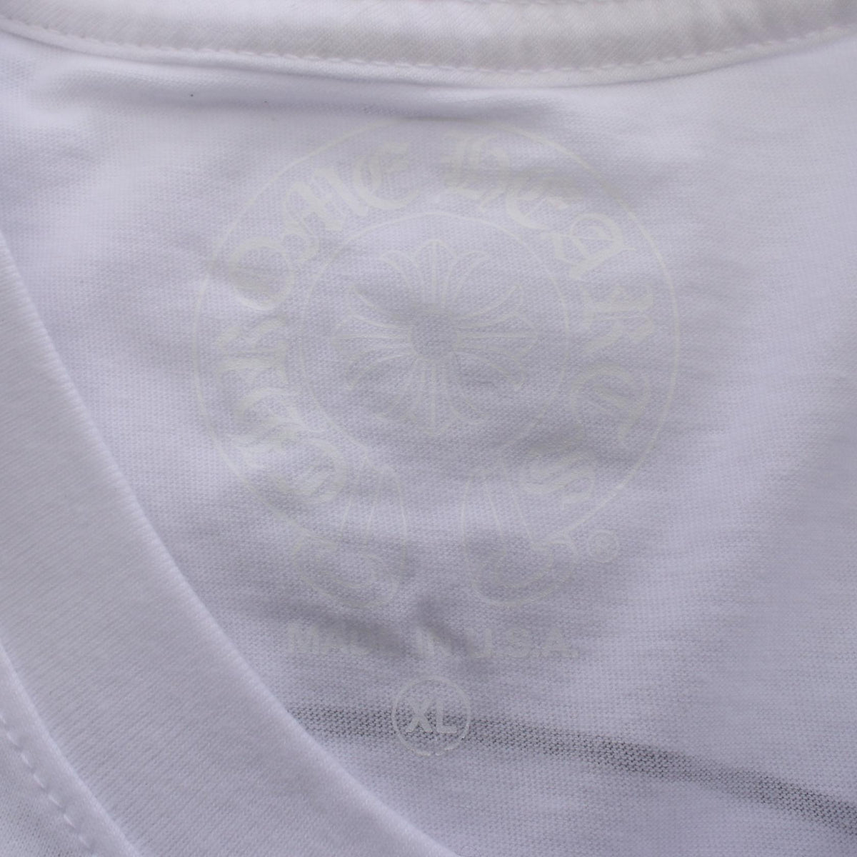 CHROME HEARTS Horseshoe Pocket Cotton T-Shirt White Size XL