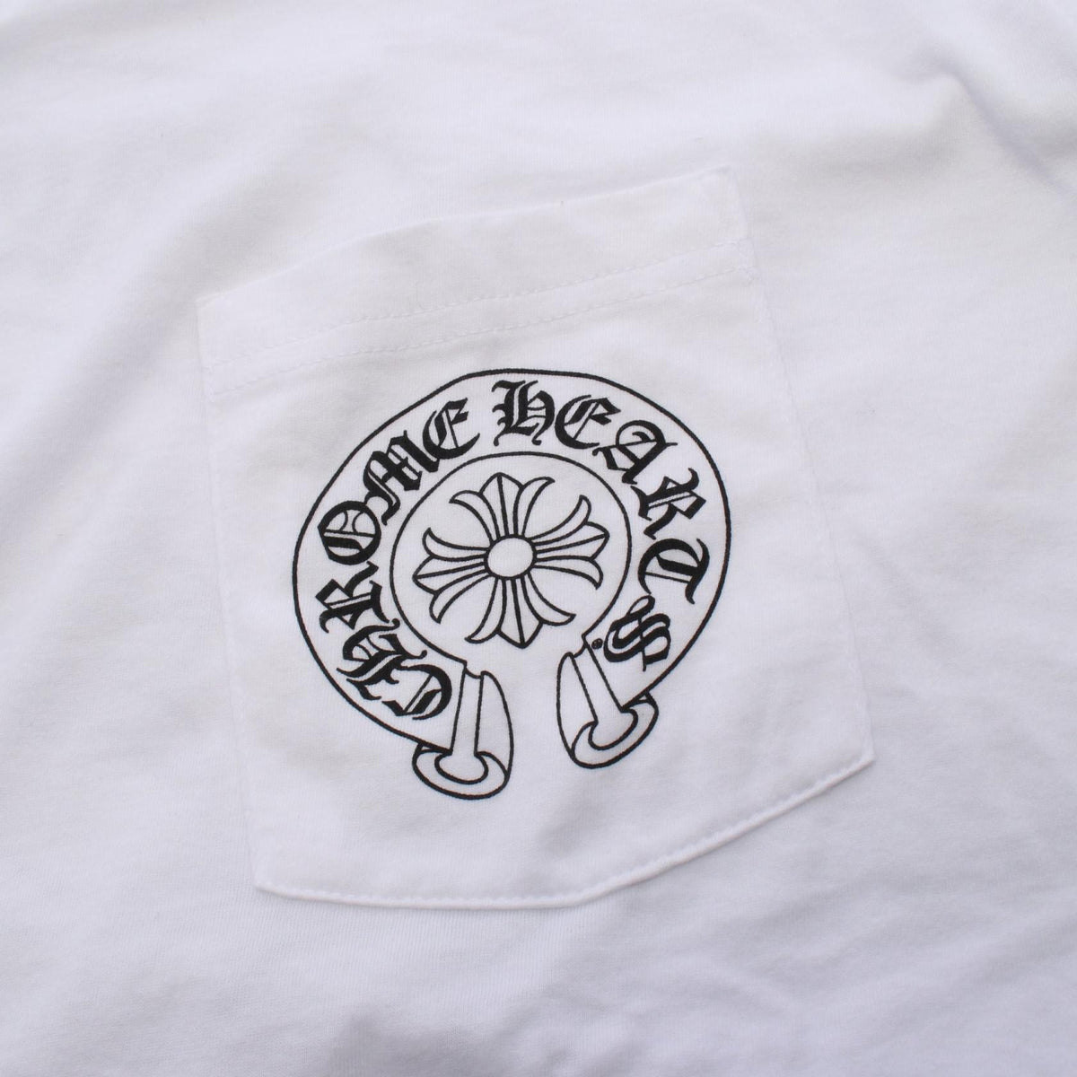 CHROME HEARTS Horseshoe Pocket Cotton T-Shirt White Size XL
