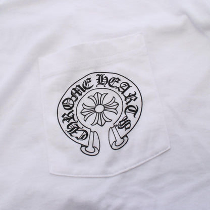 CHROME HEARTS Horseshoe Pocket Cotton T-Shirt White Size XL