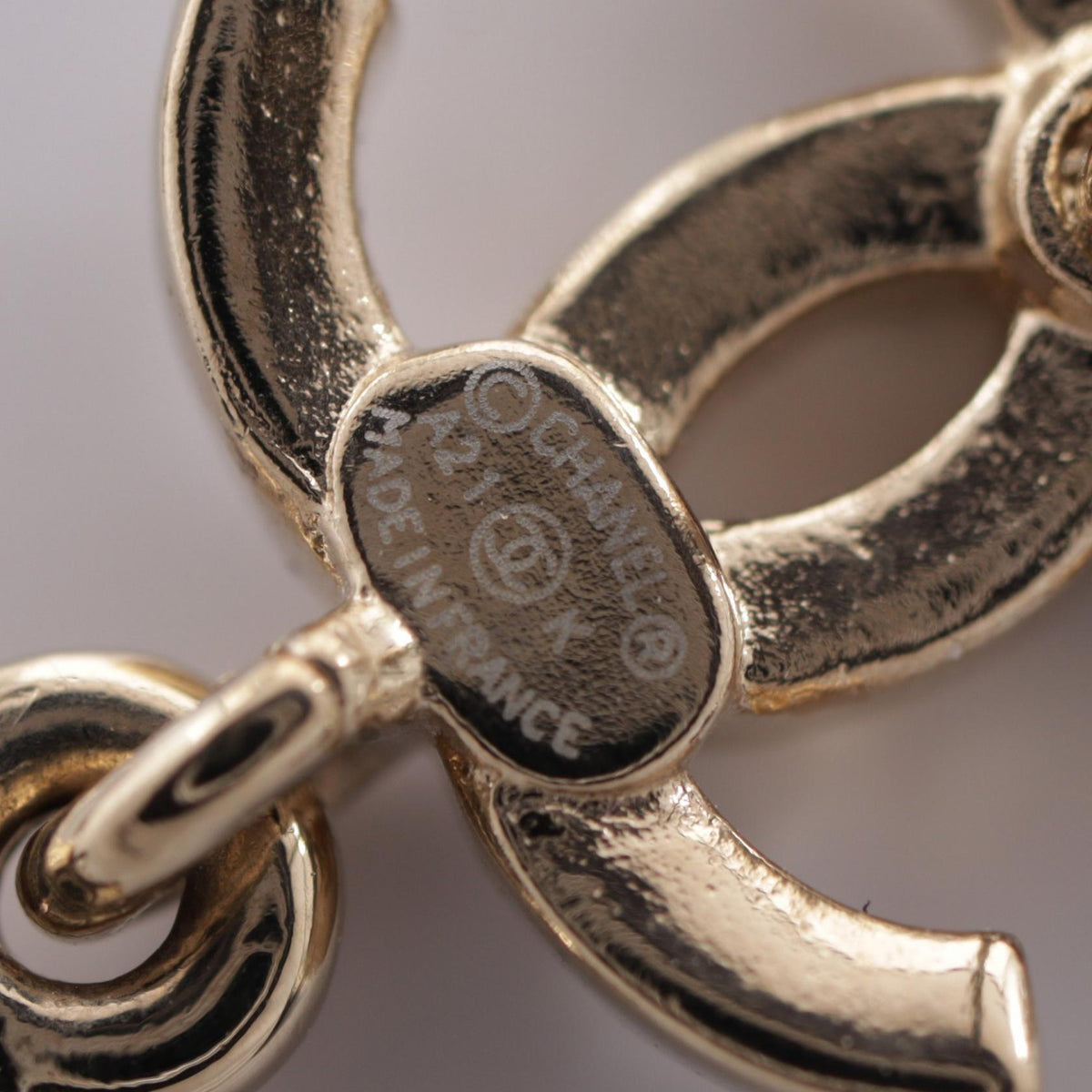 CHANEL CC Logo Perfume Plated Earrings
