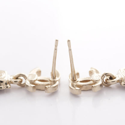 CHANEL CC Logo Perfume Plated Earrings
