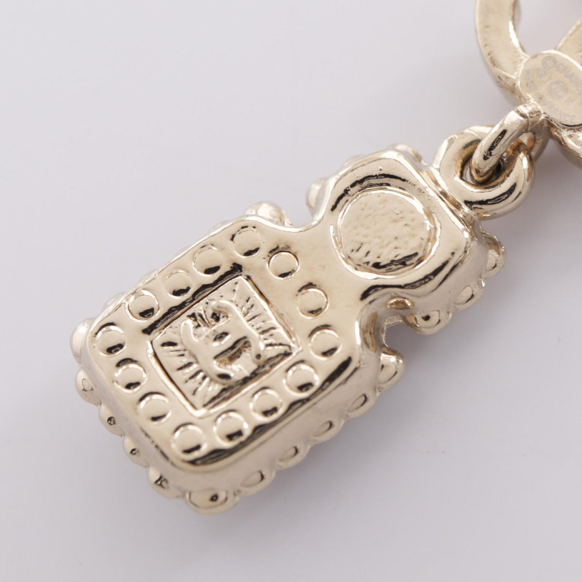 CHANEL CC Logo Perfume Plated Earrings