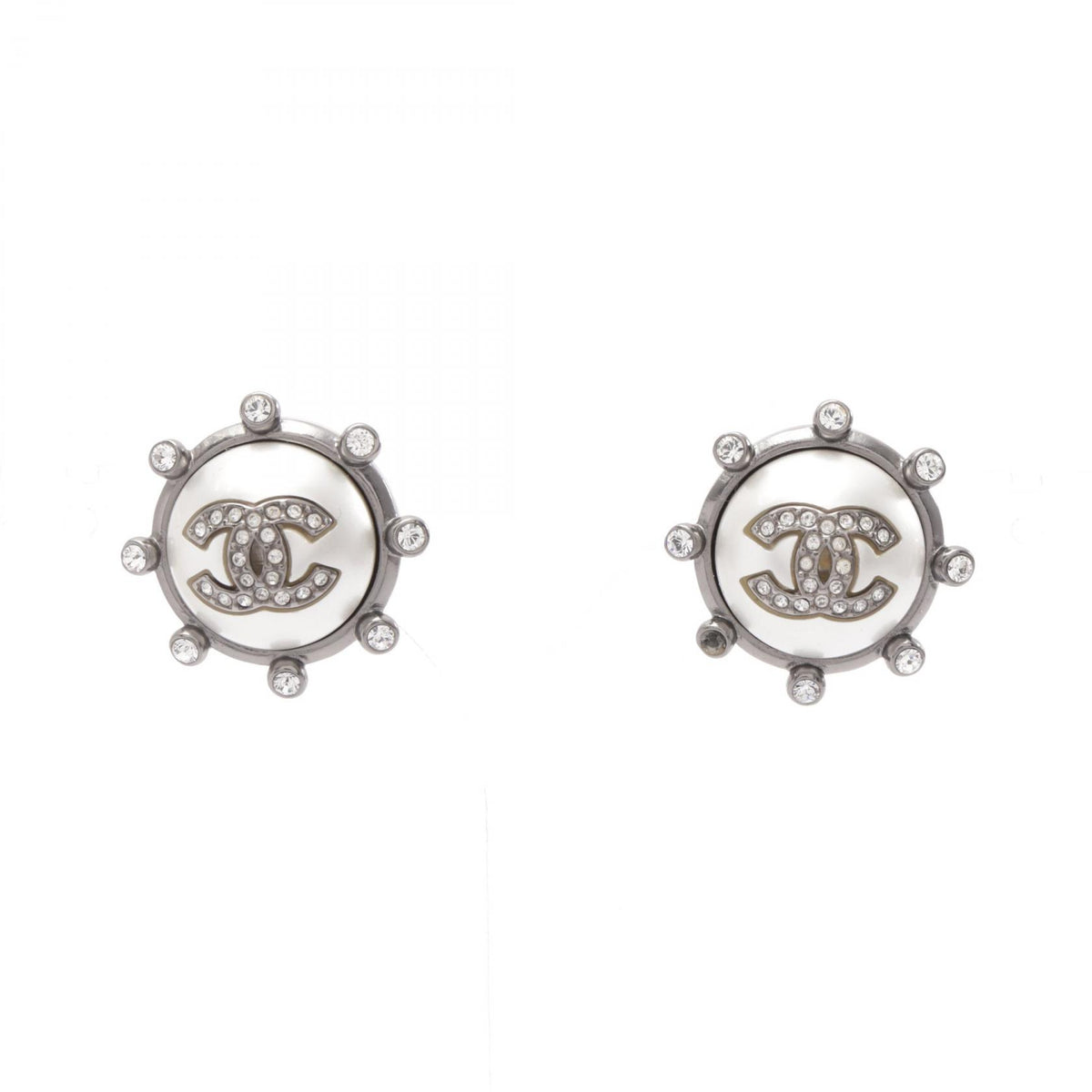 CHANEL A21A Coco Mark Rhinestone Earrings