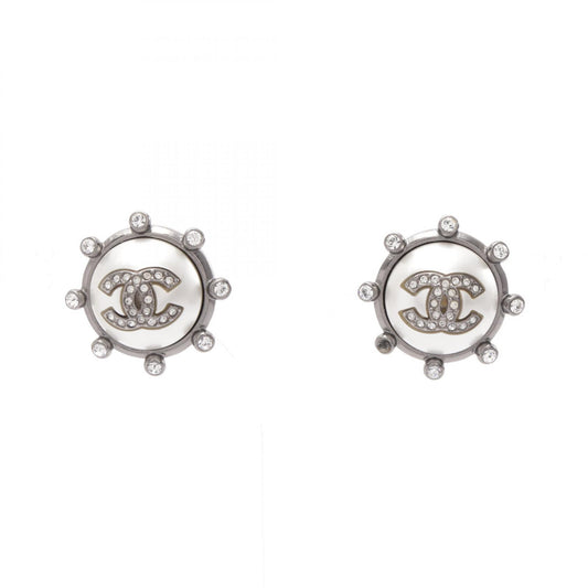 CHANEL A21A Coco Mark Rhinestone Earrings